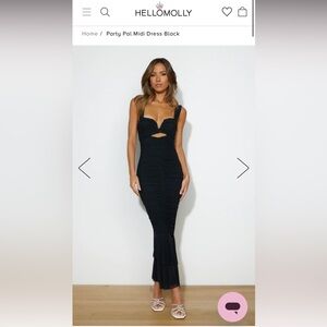 Hello Molly PARTY PAL MIDI DRESS BLACK